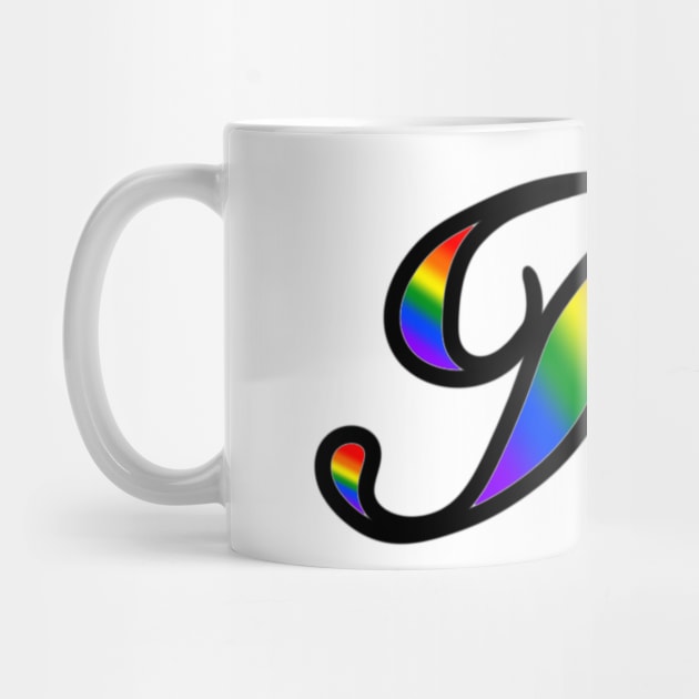 Rainbow Cursive Letter K by JennaBunnies